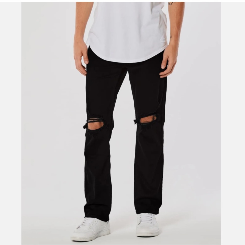 NWT Hollister No Fade vintage straight black jean 30x28